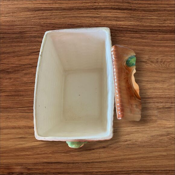 vintage 1970s Storage Ceramic Fruit Basket with Lid RARE Japan - Picture 5 of 12